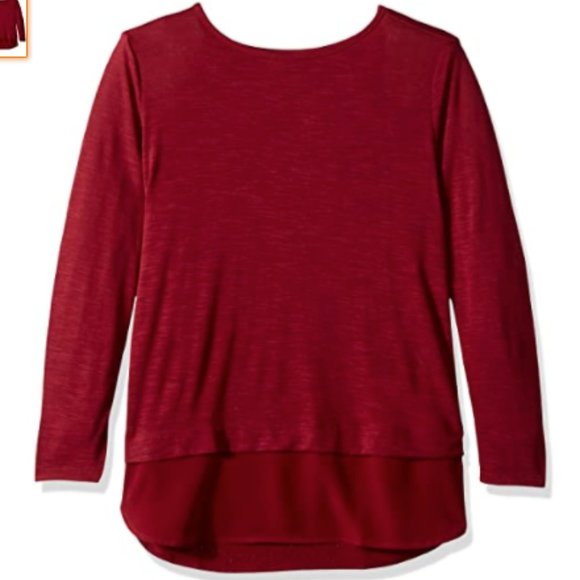 J. Crew Tops - J.Crew Mercantile Women's Woven Hem Shirt Red